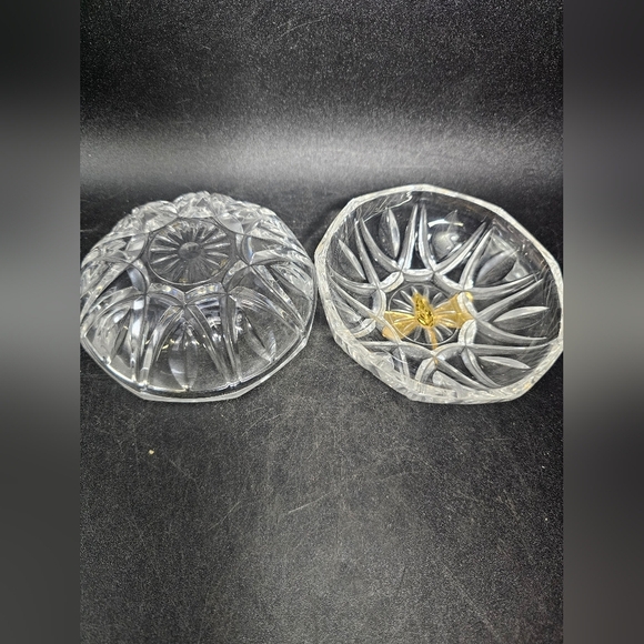 Crystal Glass Paperweight with Gold Dragonfly Accent - Picture 3 of 3